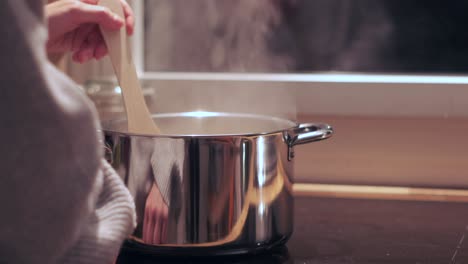 healthy vegetarian meal: slow motion close-up of pasta in tomato sauce