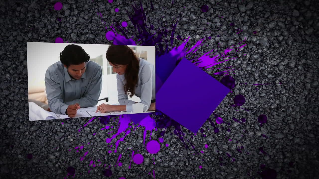 animación con personas de negocios en el trabajo