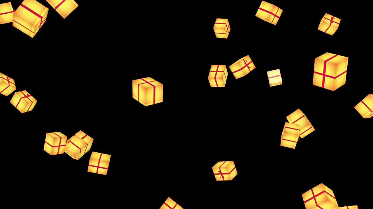 hermosas cajas brillantes con regalos para saludos de vacaciones y celebraciones.