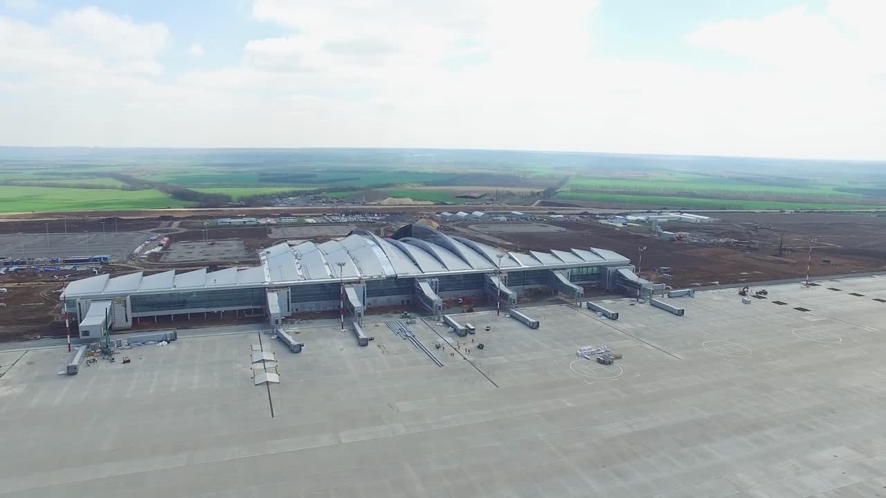 vista aérea de la construcción del aeropuerto