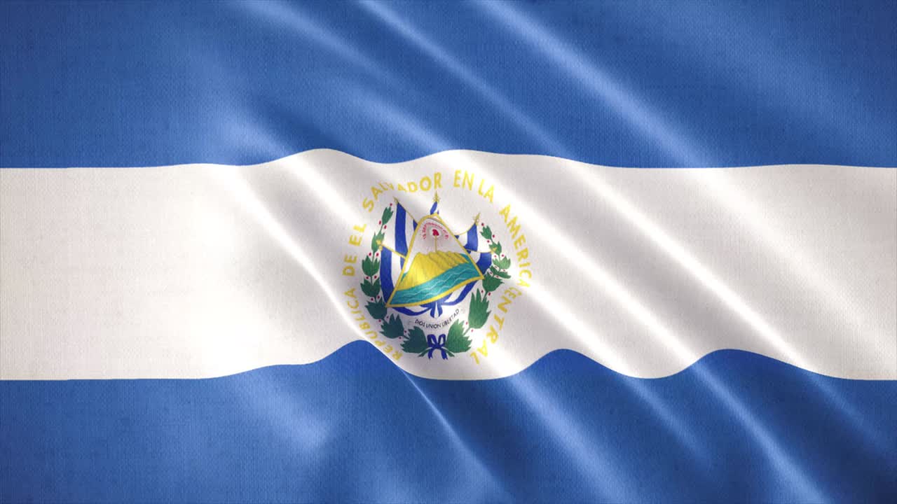 bandera realista ondeando de salvador, animación de fondo de la bandera
