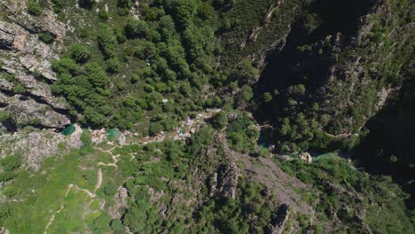 Zenith-view-of-the-gorge-and-mountainous-ravines-with-Mediterranean-forest-and-river-bed