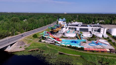 new amusement park with a river in the background