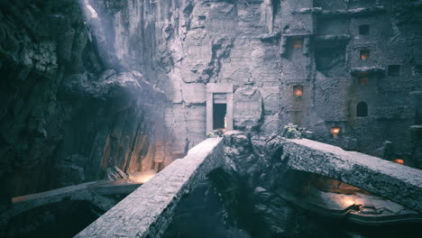 antiguas ruinas revelan estructuras misteriosas en un paisaje aislado