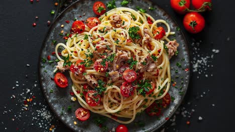 Delicious-Spaghetti-Pasta-With-Fresh-Cherry-Tomatoes-And-Herbs