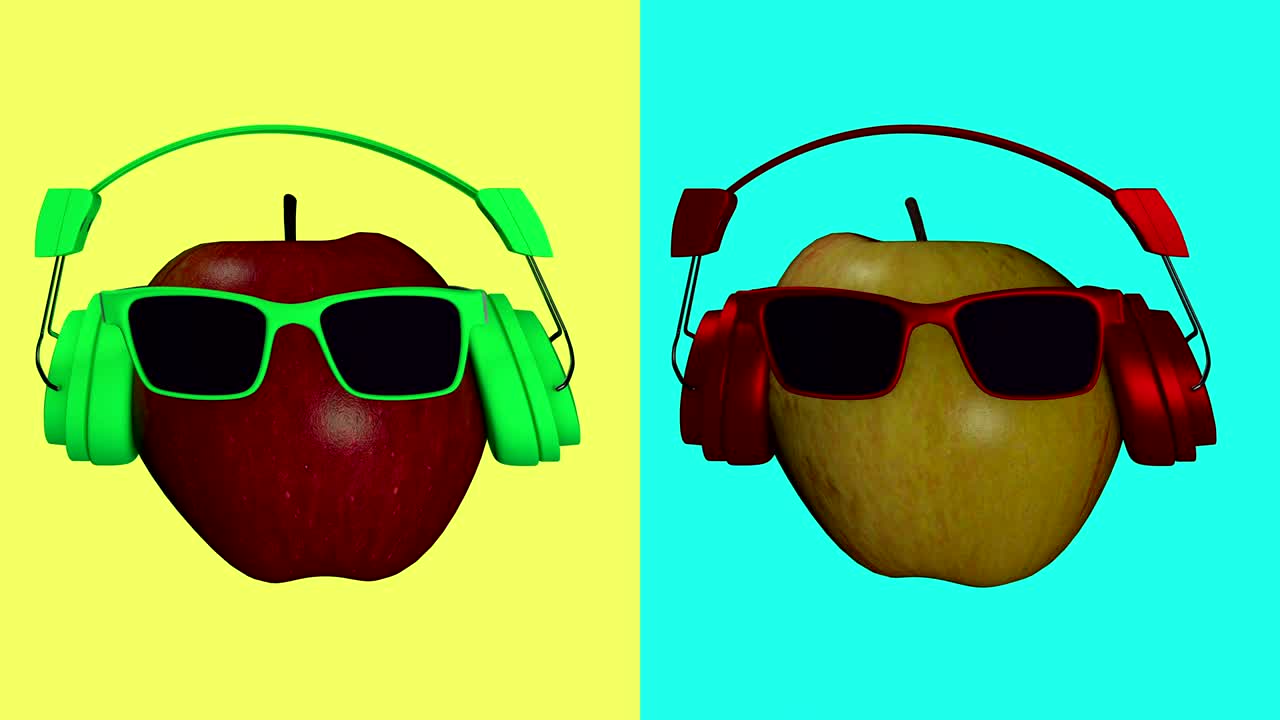 animación en 3d de manzanas de lujo. en bucle