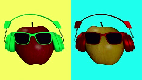 animación en 3d de manzanas de lujo. en bucle