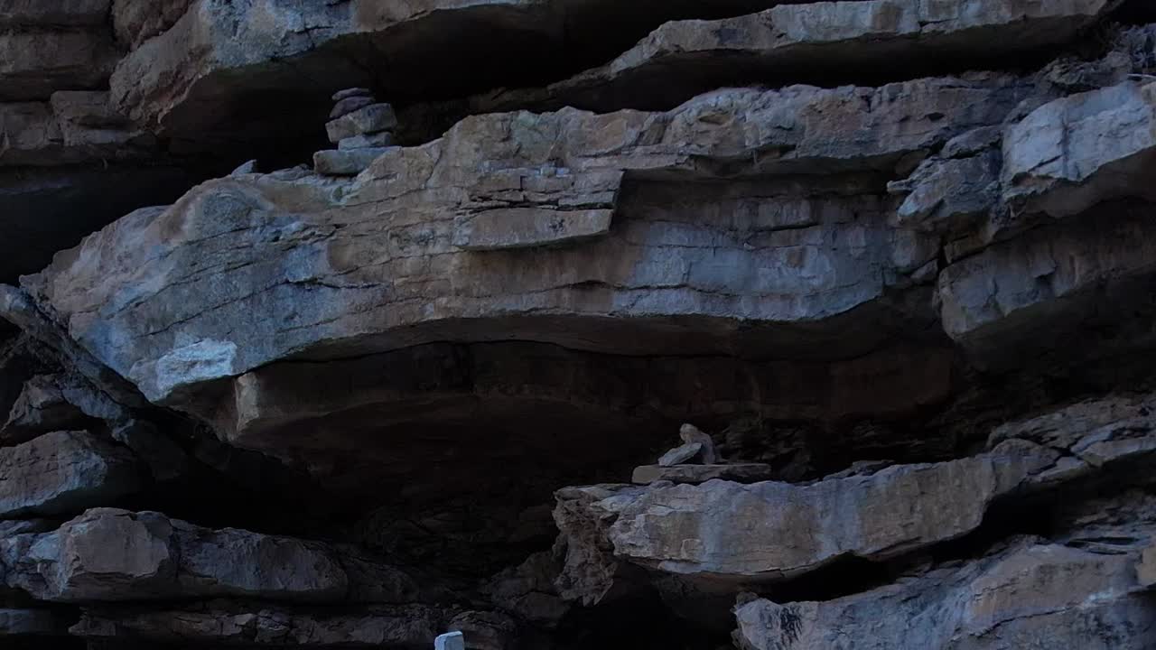 Exploring rocky cliffs and unique formations in aerial Greece