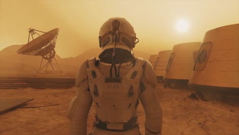 mars exploration: astronaut on the red planet