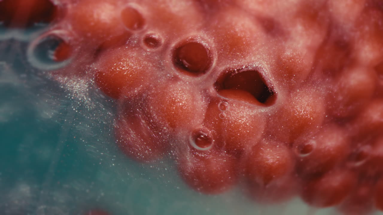 Abstract Red and Teal Macro