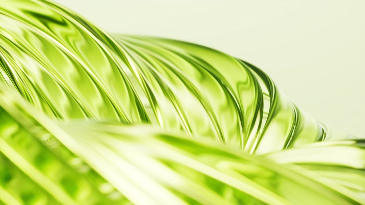 Sfondo con linee curve trasparenti e fluide, rendering 3D