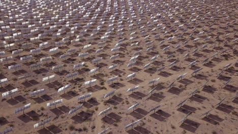 drone medium shot tilt up of solar field