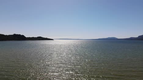 aerial shot of villarica lake