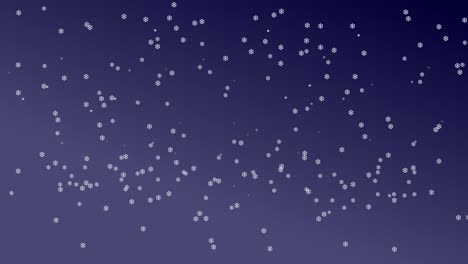 christmas animation of snow falling with twinkling stars on midnight background