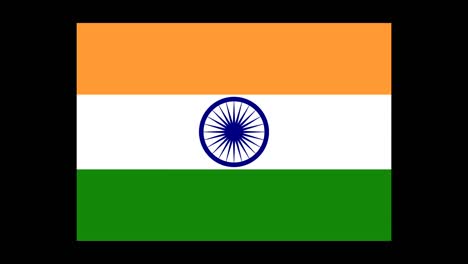 indian flag presenting animation in different style isolated on black background.