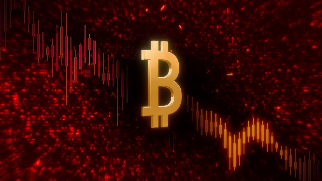 comercio de bitcoin mercado de oso rojo criptomoneda gráfico de bucle de fondo