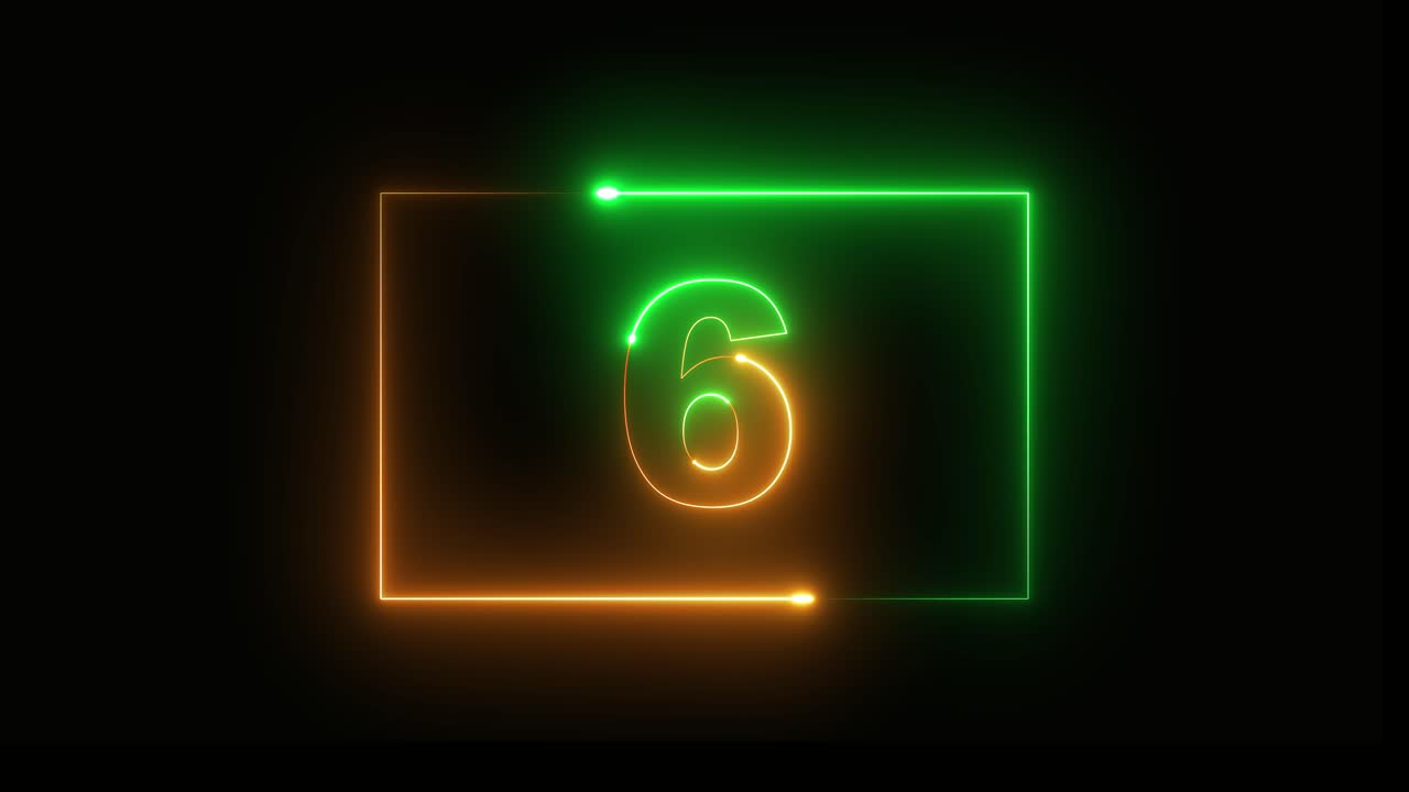 Neon Number Countdown