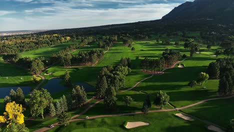 aerial of a mountain golf course