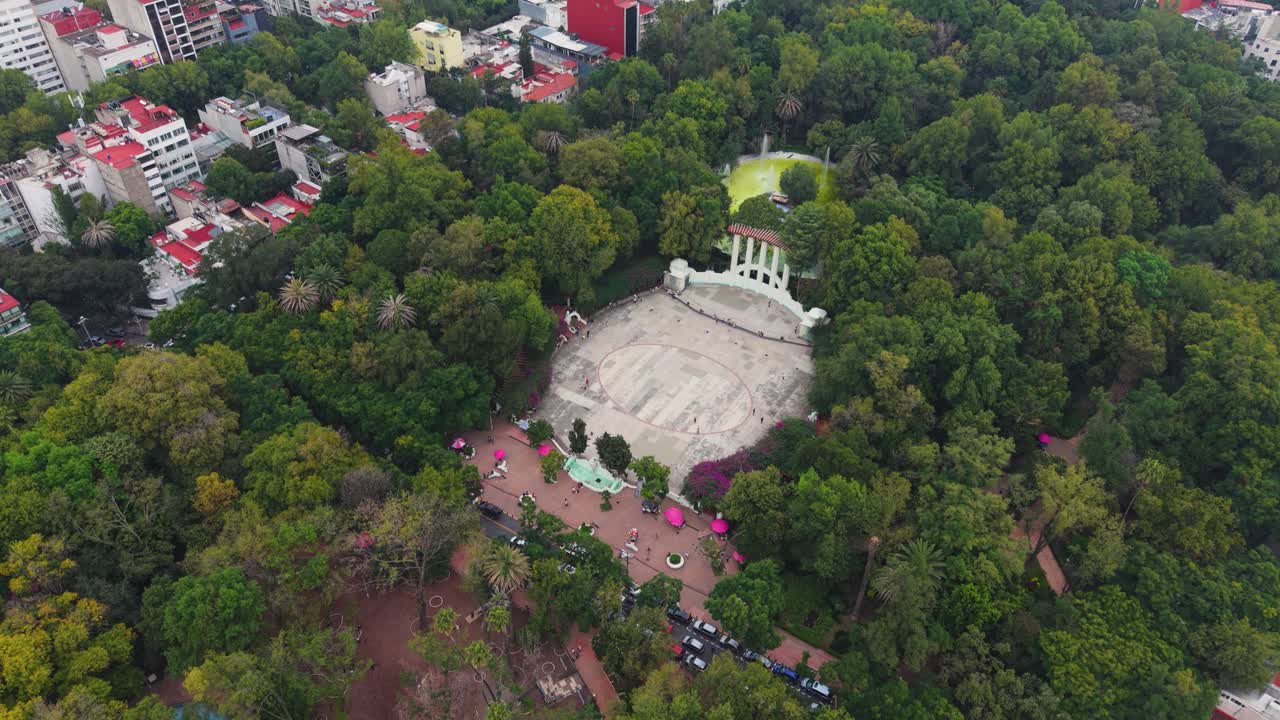 Urban park Parque México located in CDMX's Condesa district
