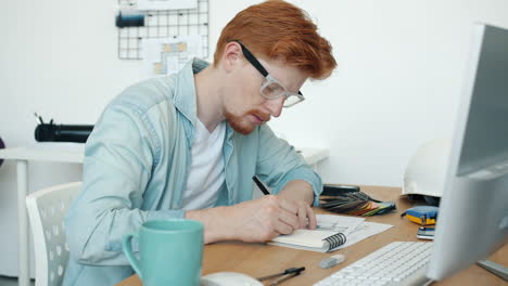 Man Working on Architectural Design