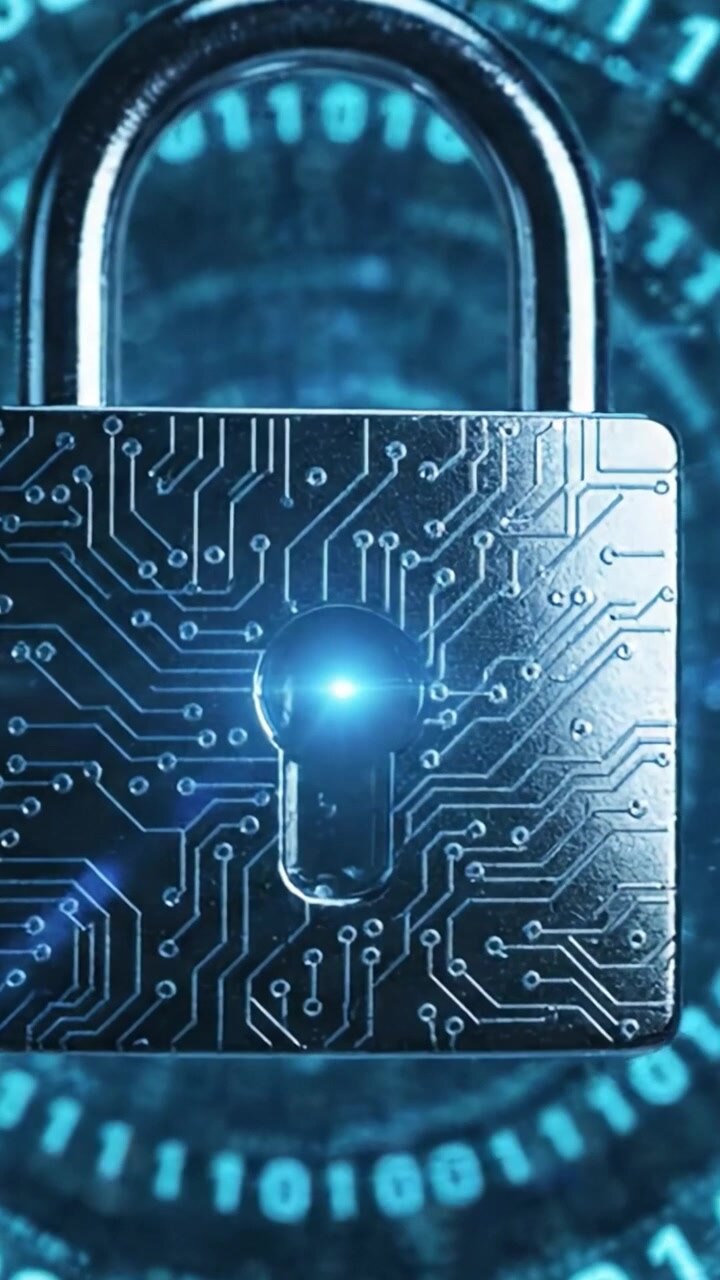 A visually captivating representation of digital security featuring a metallic padlock surrounded by a backdrop of binary code, symbolizing modern encryption and data protection.