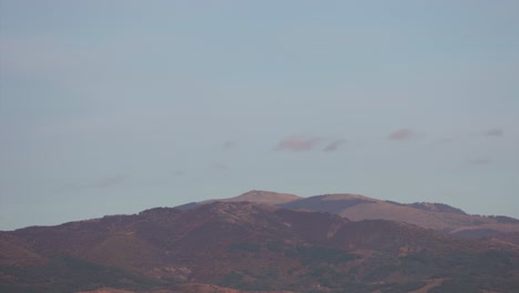 Beautiful-sunset-time-lapse-of-hills-in-the-Balkan-Mountains,-in-Bulgaria