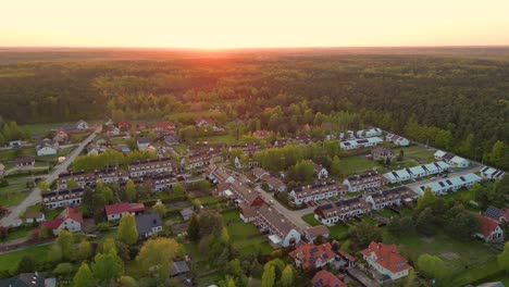 Aerial-view-of-residential-houses-at-spring