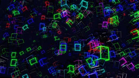 waves of color runs along multicolor glow blocks form a beautiful pattern on waving surface like garland. 4k abstract looped bg, sway sticks like coral. abstract gradient pattern. vj loop motion