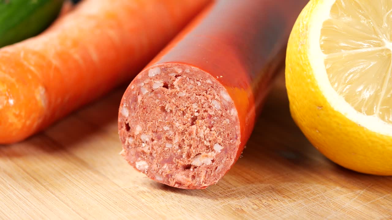 ソーセージ, ニンジン, キュウリ, レモン