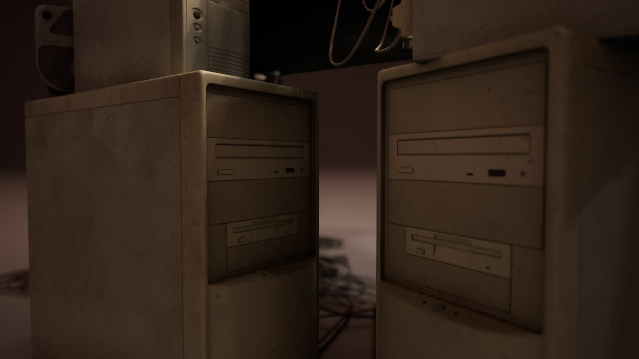 старое старинное рабочее место персонального компьютера