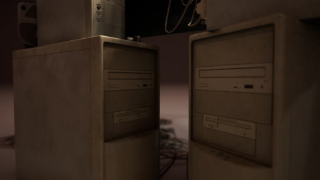 antiguo espacio de trabajo de computadora personal de época