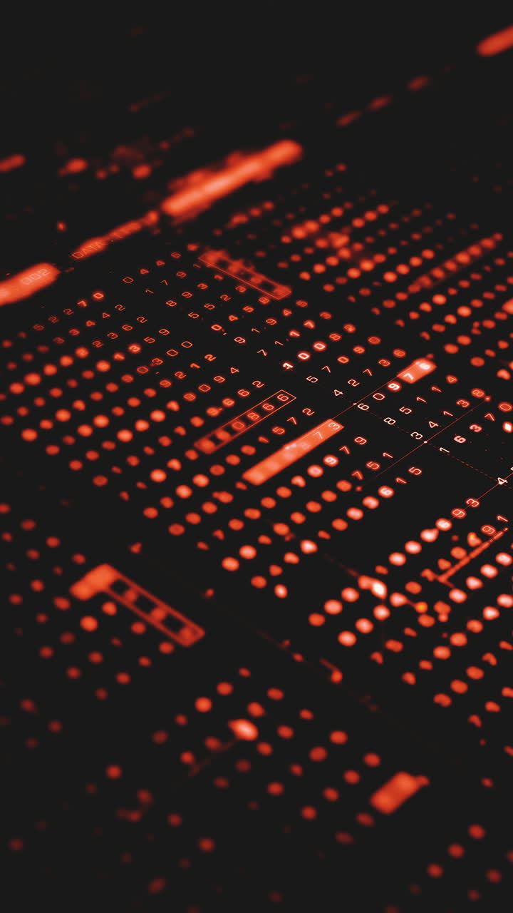 Advance metaverse, hi-tech digital data telemetry with encrypted numbers, display dynamic background for computer desktop vertical screen display format