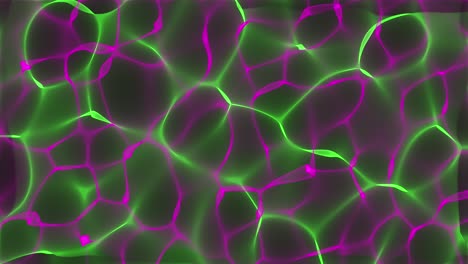 Sanfte-Bewegung-Grüner-Und-Violetter-Plasmawellen,-Farbenfrohe-Hintergrundanimation