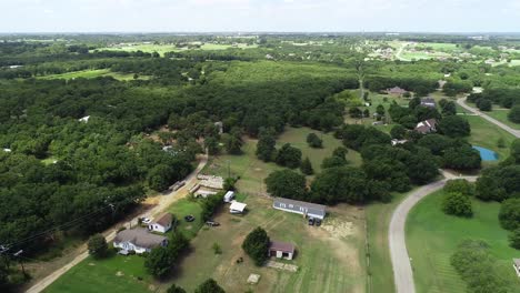 aerial flight over the city of sanger in texas