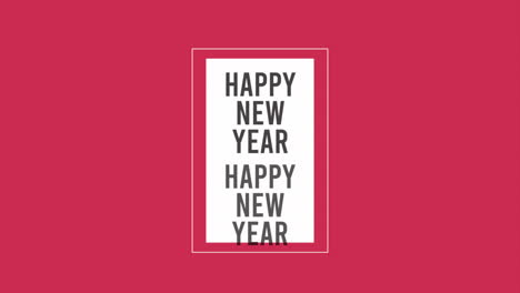 repita feliz año nuevo en marco sobre degradado moderno rojo