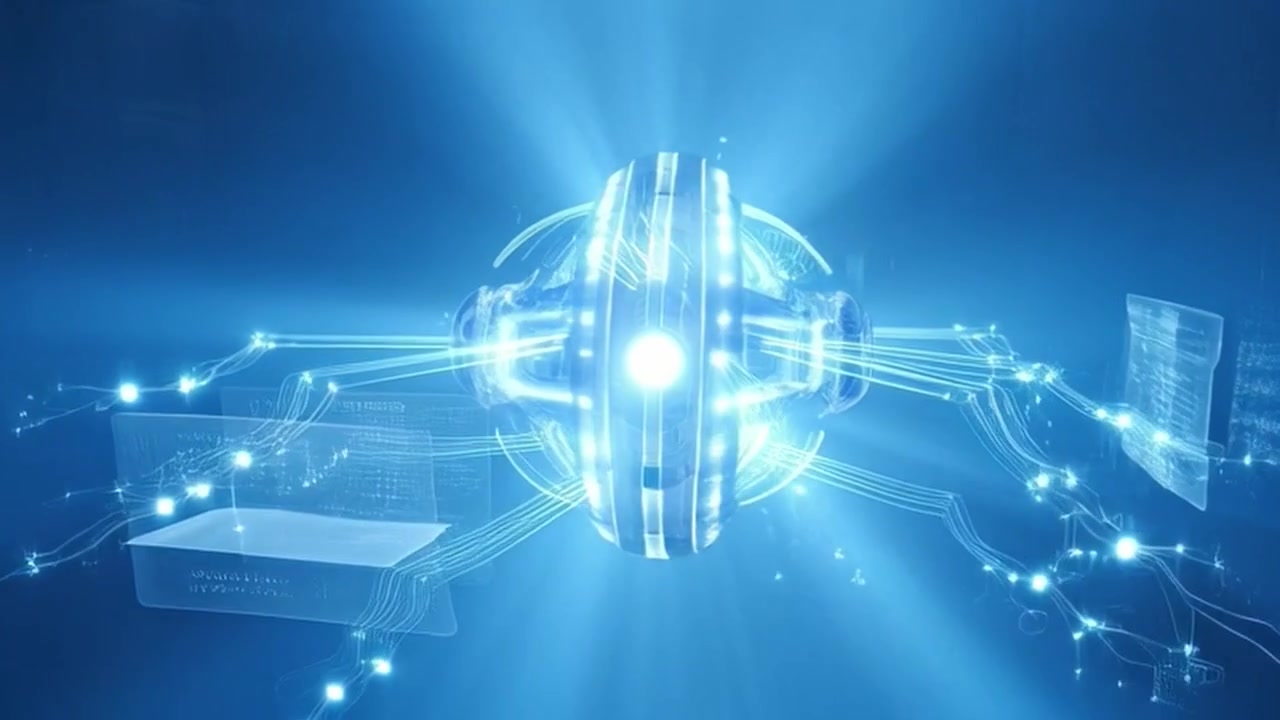 Futuristic Digital Sphere Connecting to Data Interfaces