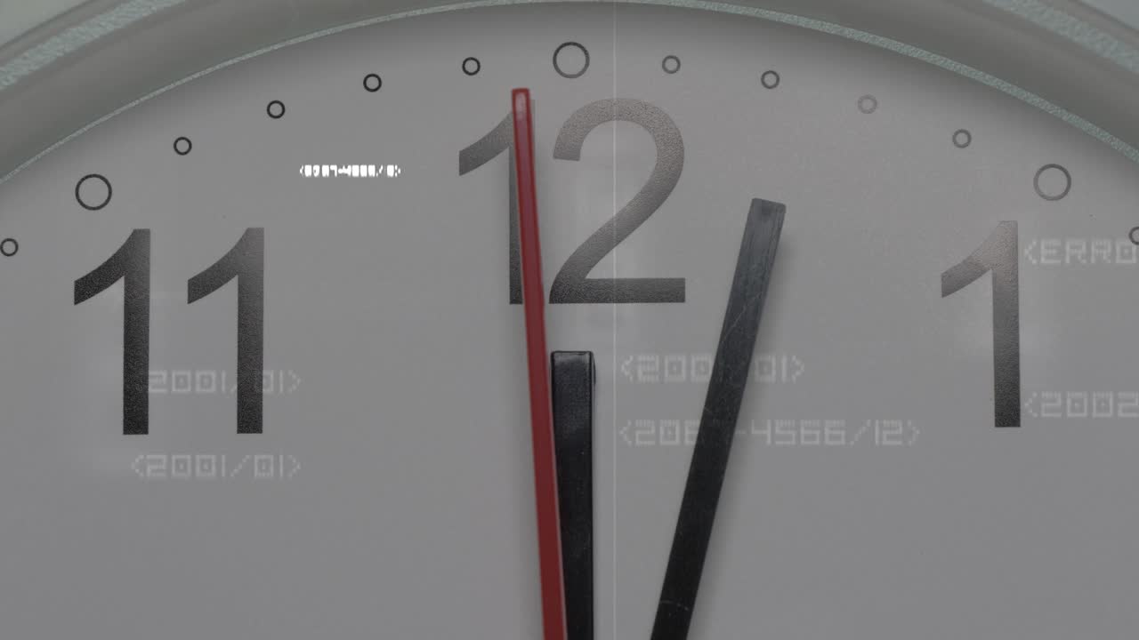 primer plano de un reloj blanco que sugiere el paso del tiempo. reloj blanco redondo con números árabes negros