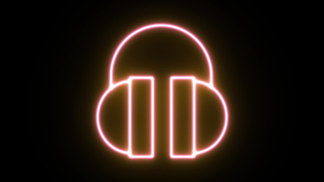 animación de icono de luz de neón. fondo negro 4k uhd.