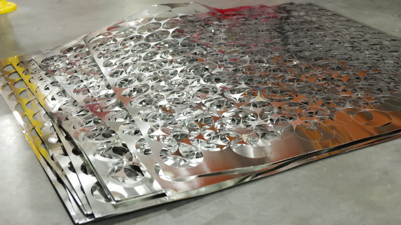 residuos de folia de aluminio después de trabajos en la industria de prensas eléctricas, recogida de residuos para su reciclaje