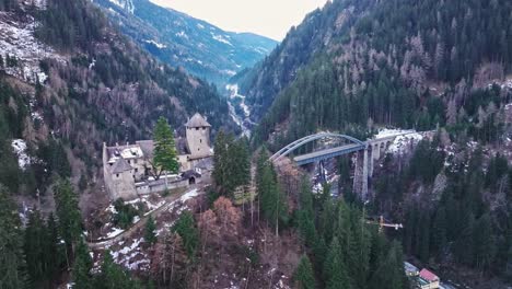 wiesberg castle and trisanna bridge tirol austria