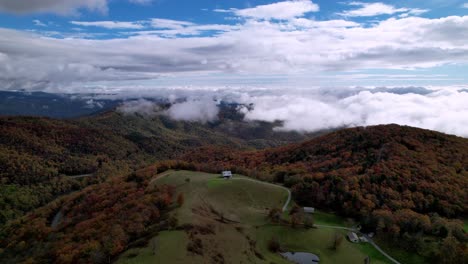 mountain cabin aerial near boone and blowing rock nc, north carolina