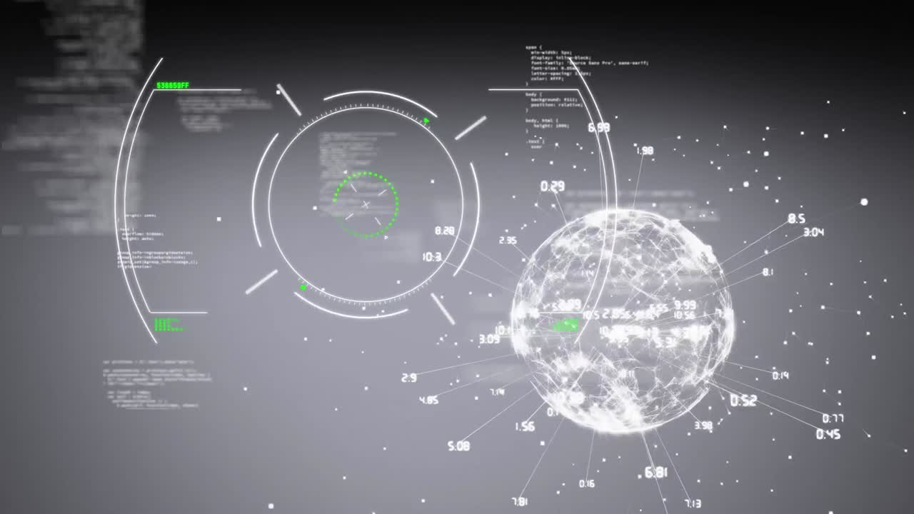 Animation of scope scanning and data processing on interface