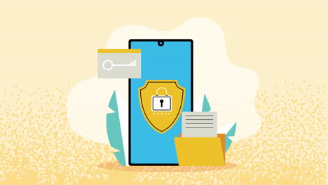 smartphone device technology security animation