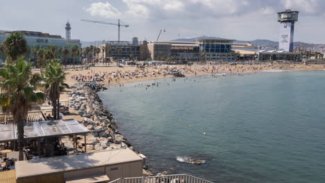 barcelona beach skyline