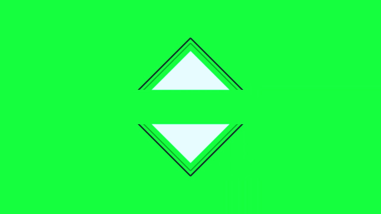 Animated Geometric Shape Transformation from Diamond to Triangles on Green Screen