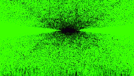 abstract green screen with black particles