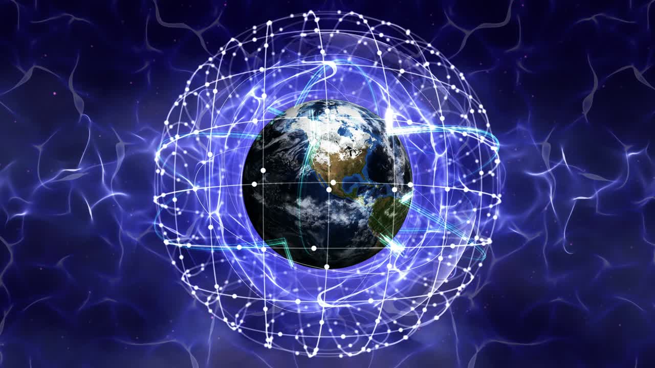 tierra, concepto de red de conexión, bucle