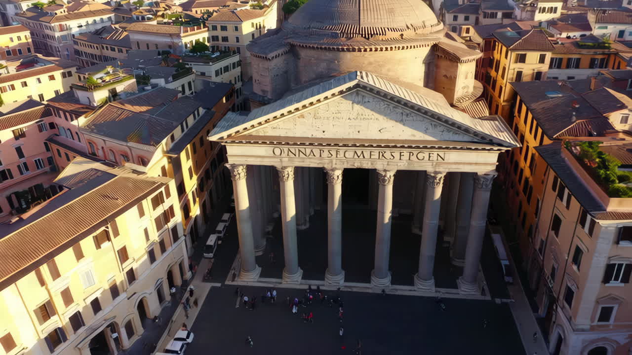 Aerial View of the Pantheon in Rome, Italy