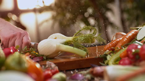 preparing fresh vegetables