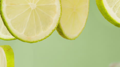 lime slices in water